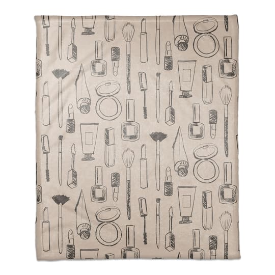 Makeup Icons Coral Fleece Blanket